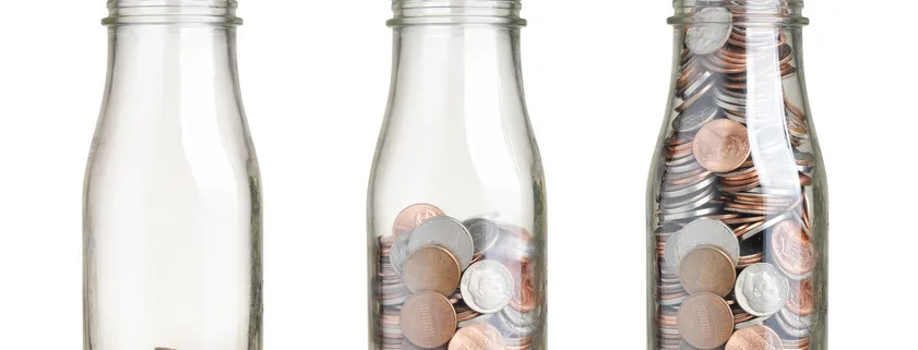 Pièces de monnaie empilées, épargne de fin de carrière